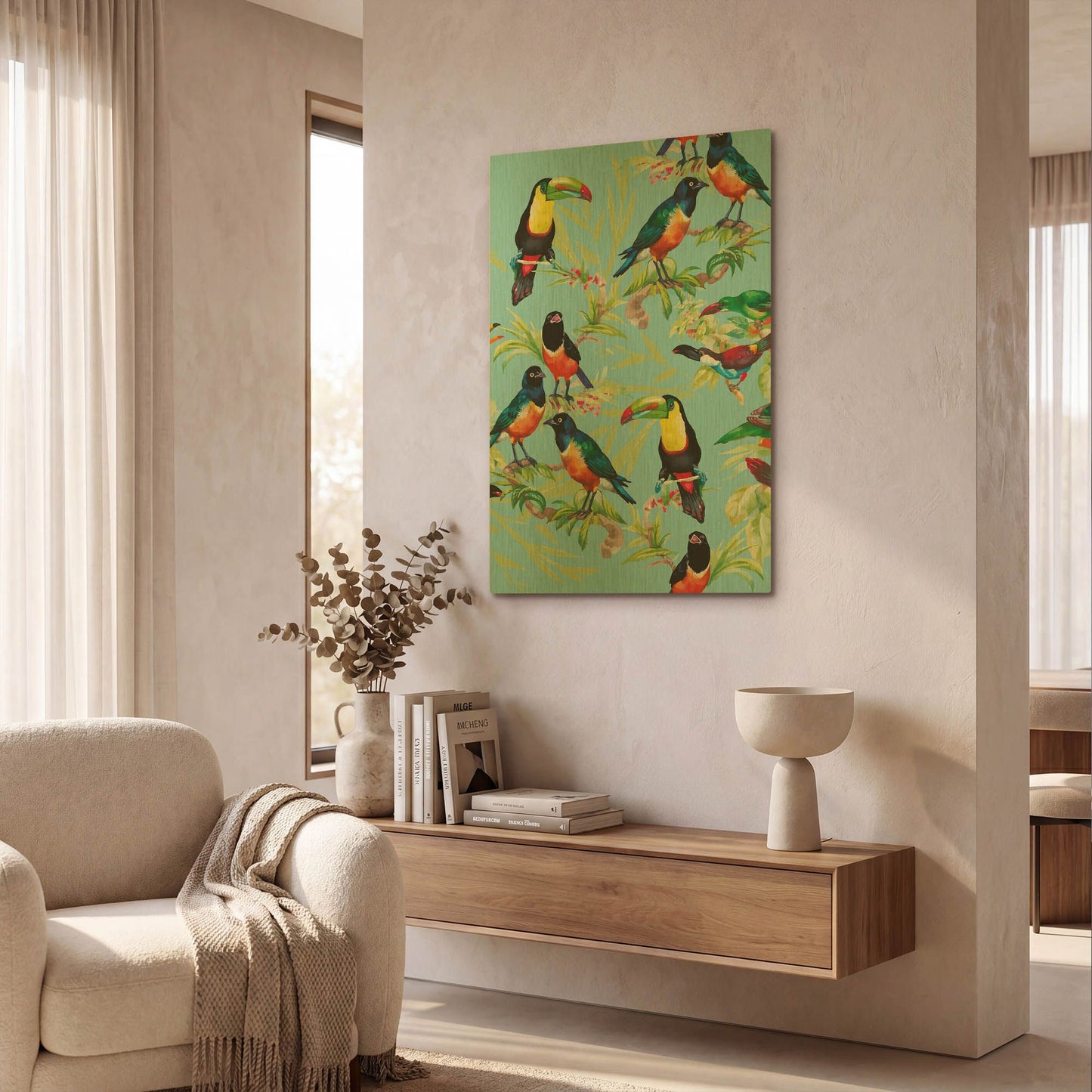 'Jungle Birds' By Incado Gold Metal Wall Art
