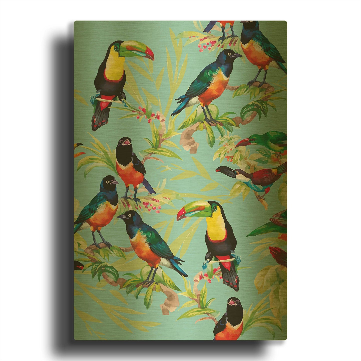'Jungle Birds' By Incado Gold Metal Wall Art