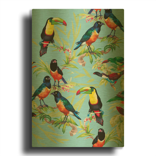 'Jungle Birds' By Incado Gold Metal Wall Art