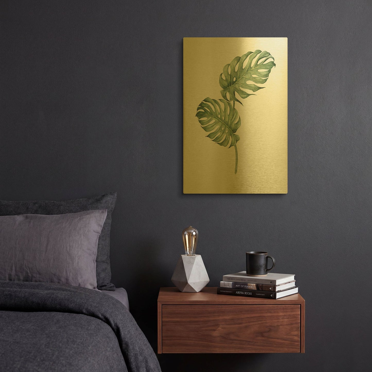 'Leaf Green' By Incado Gold Metal Wall Art