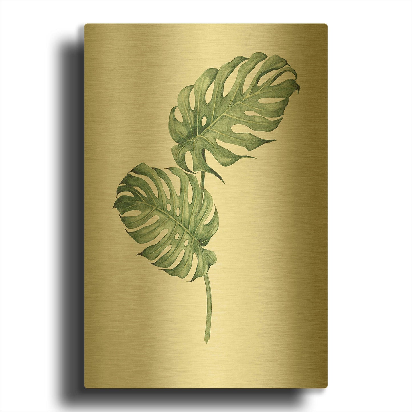 'Leaf Green' By Incado Gold Metal Wall Art