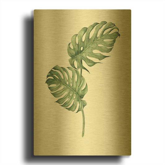 'Leaf Green' By Incado Gold Metal Wall Art