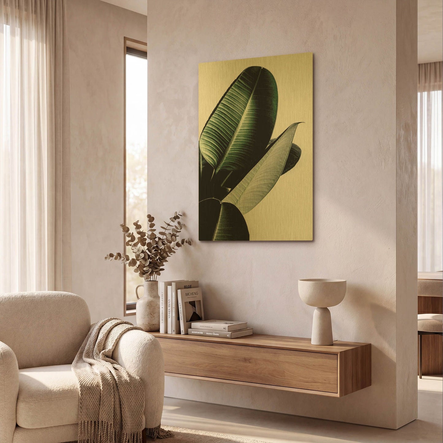 'Leaves' By Incado Gold Metal Wall Art