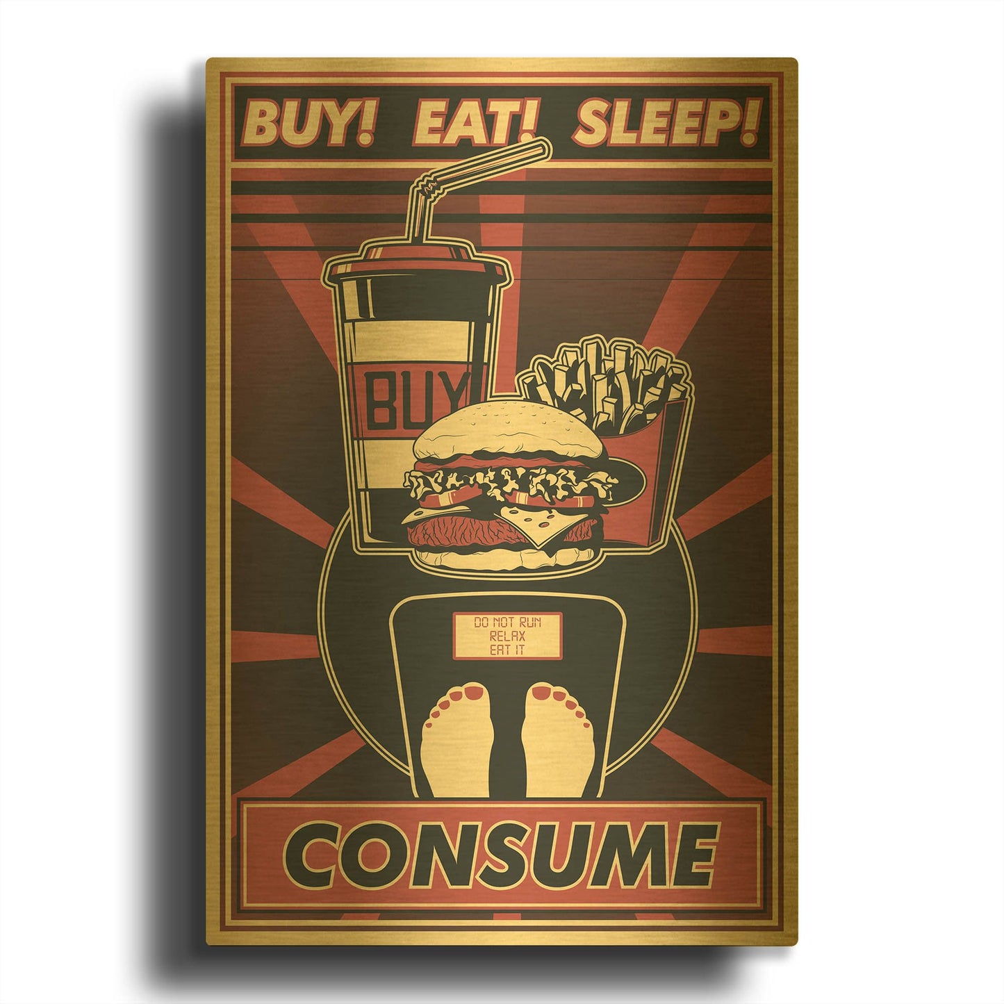 'Consume' By LUXE Gold Metal Wall Art