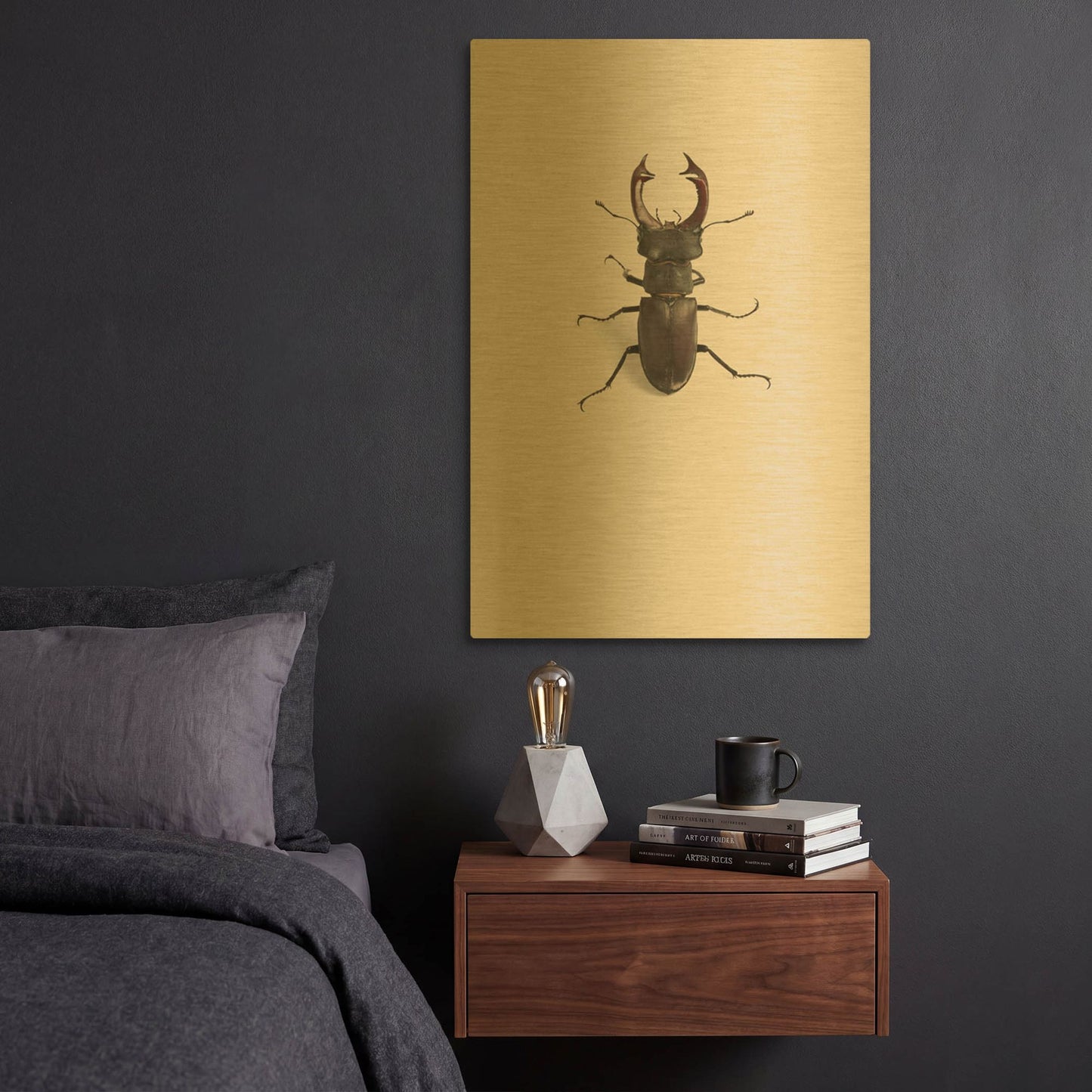 'Lucanus Cervus' By Incado Gold Metal Wall Art