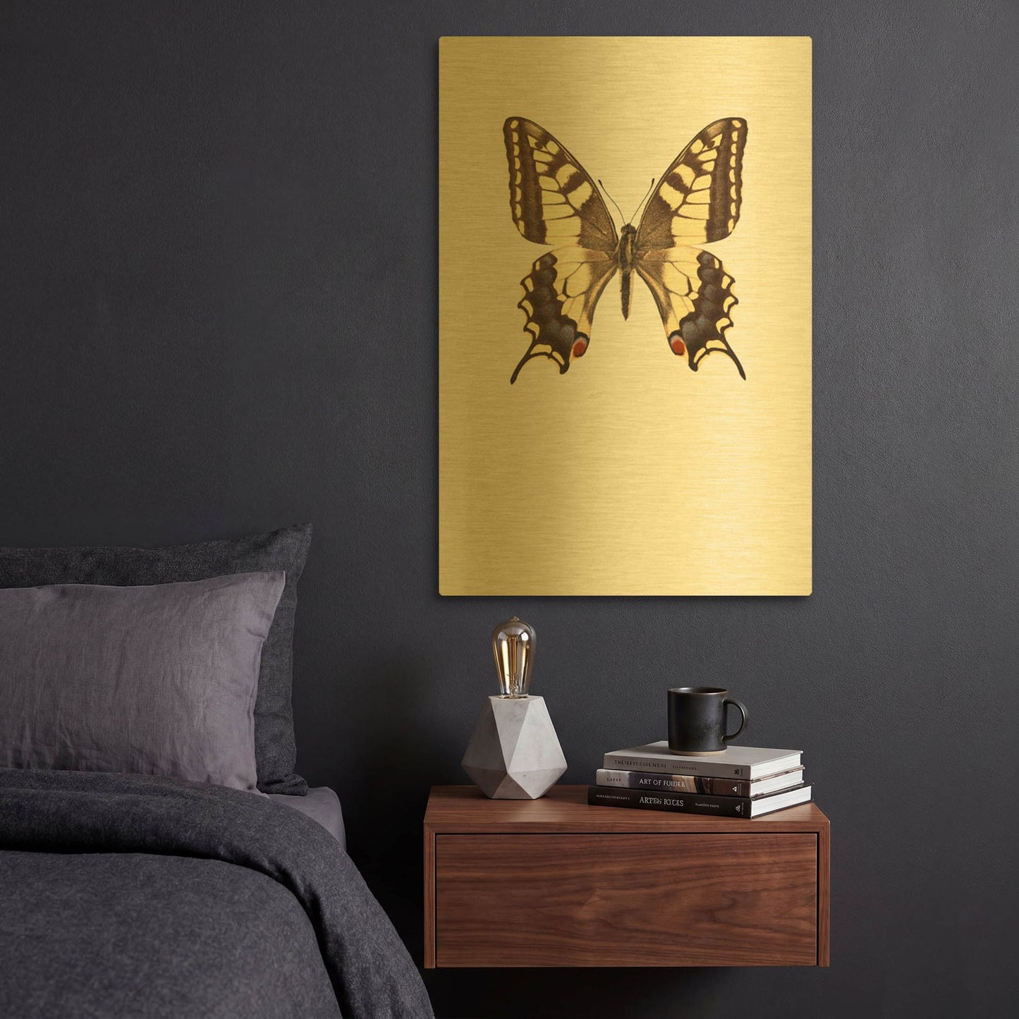 'Papilio Machaon' By Incado Gold Metal Wall Art