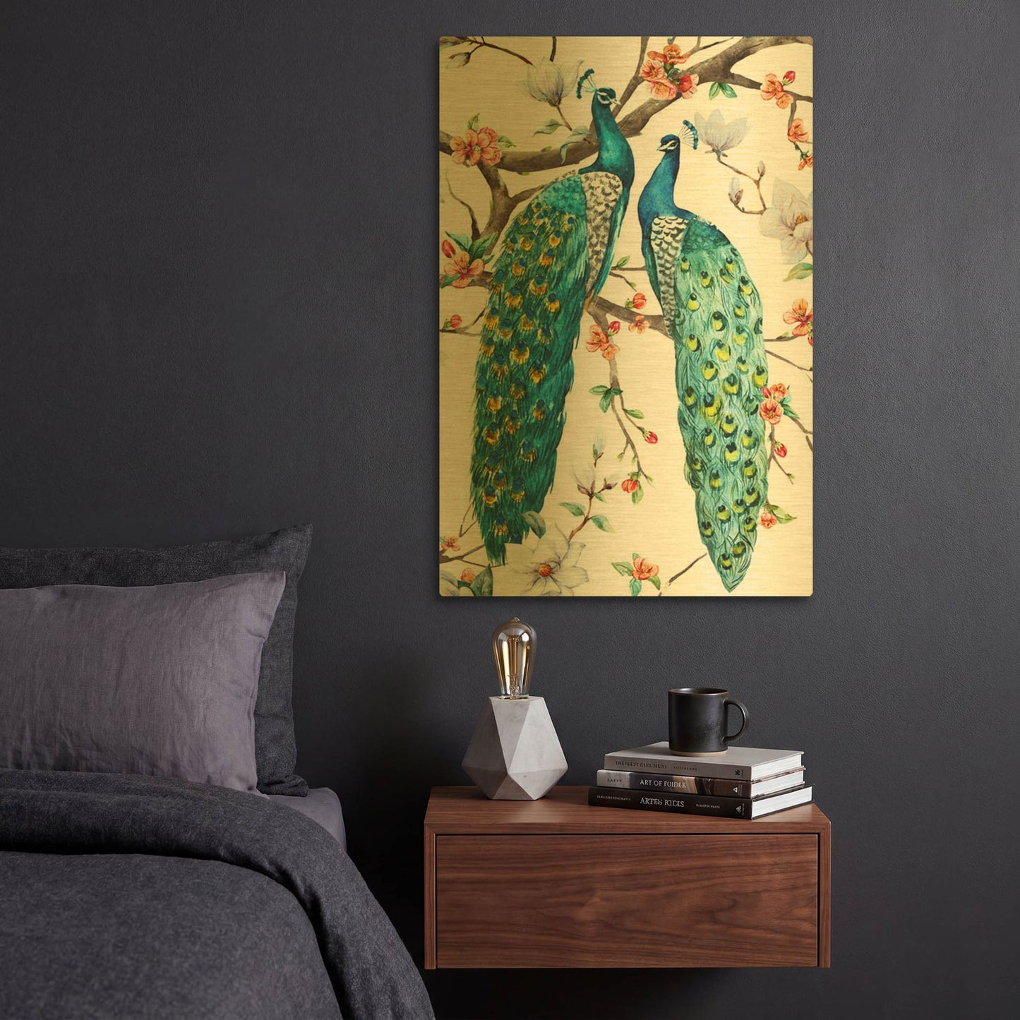 'Paradis Birds I' By Incado Gold Metal Wall Art