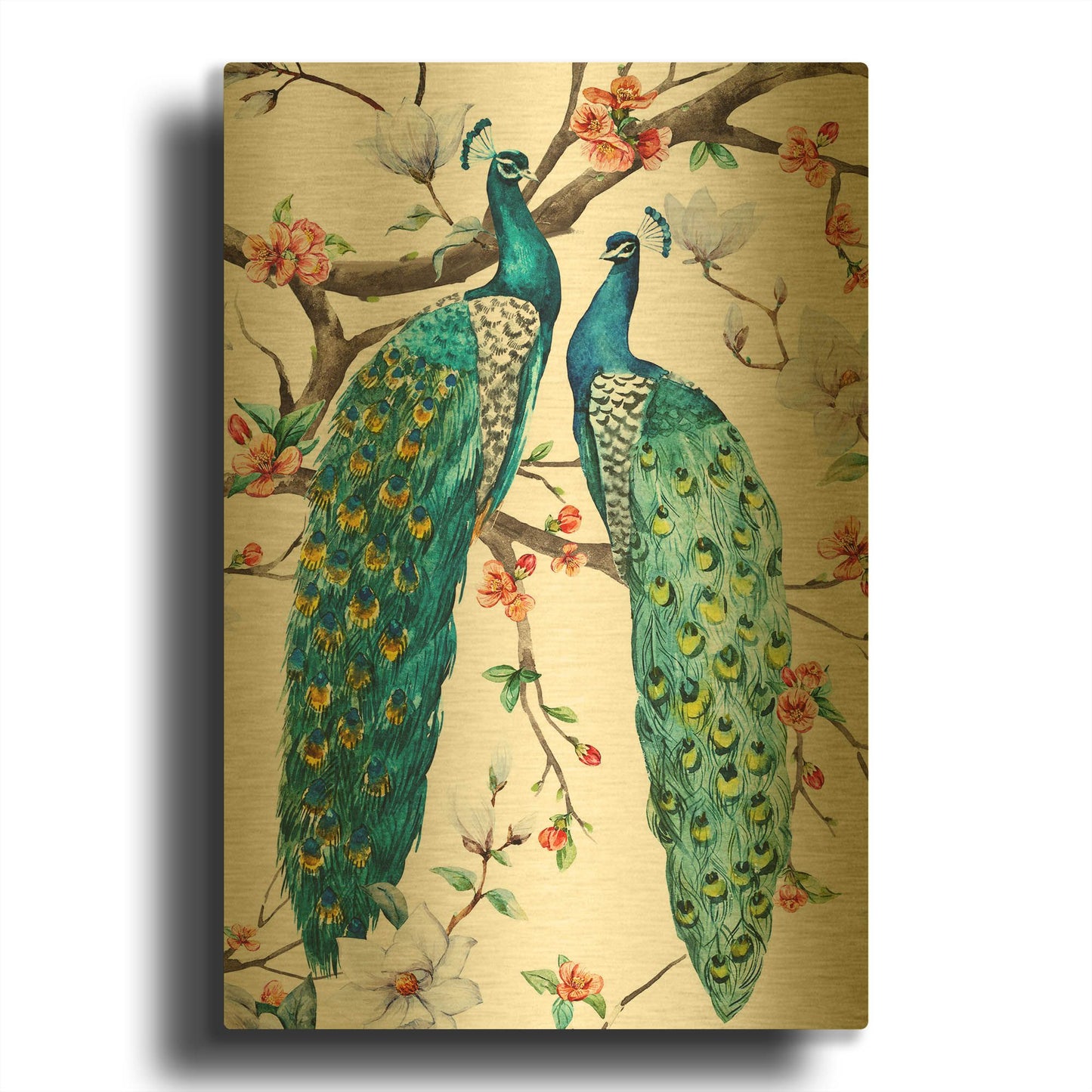'Paradis Birds I' By Incado Gold Metal Wall Art