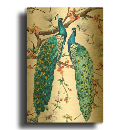 'Paradis Birds I' By Incado Gold Metal Wall Art