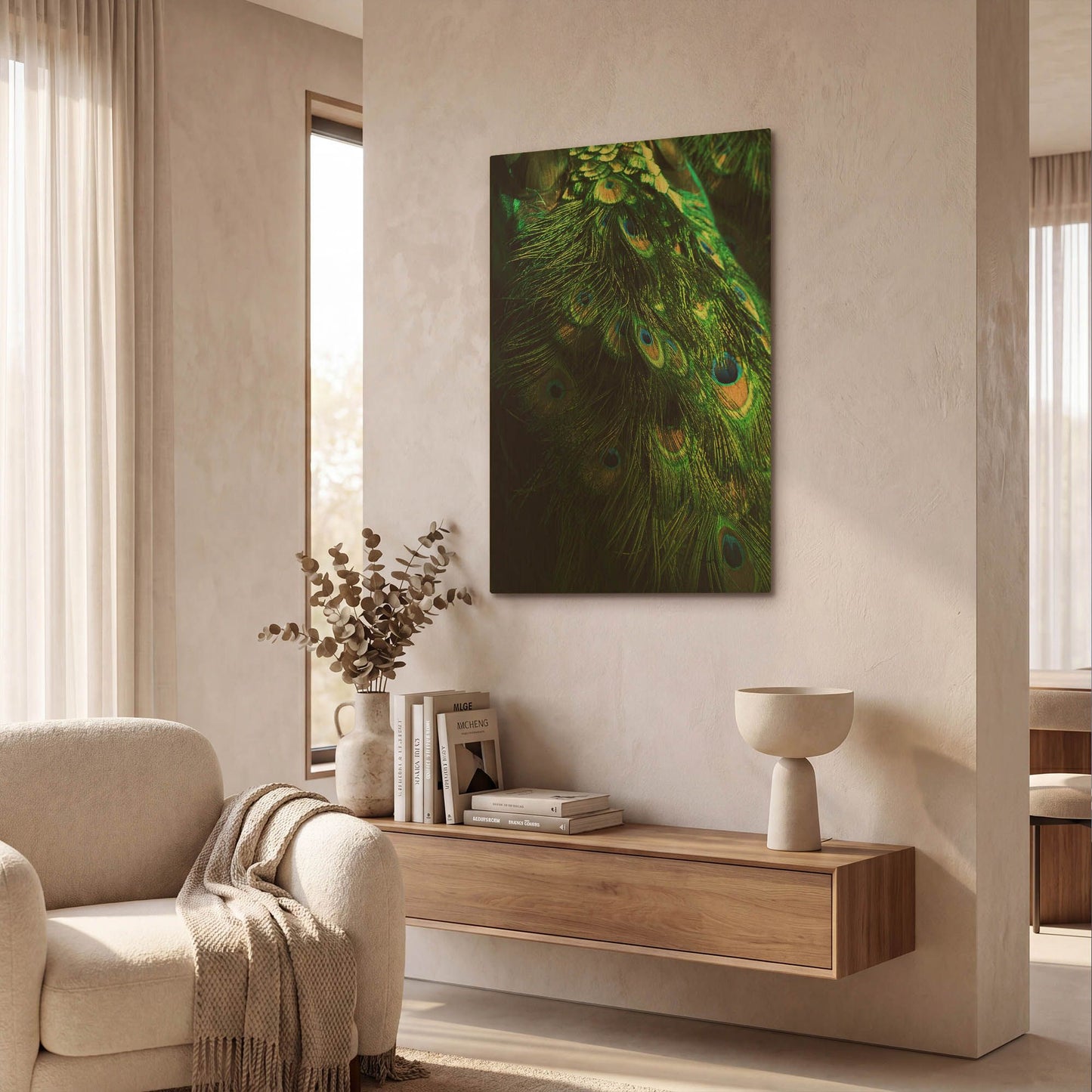 'Peacock Tail' By Incado Gold Metal Wall Art