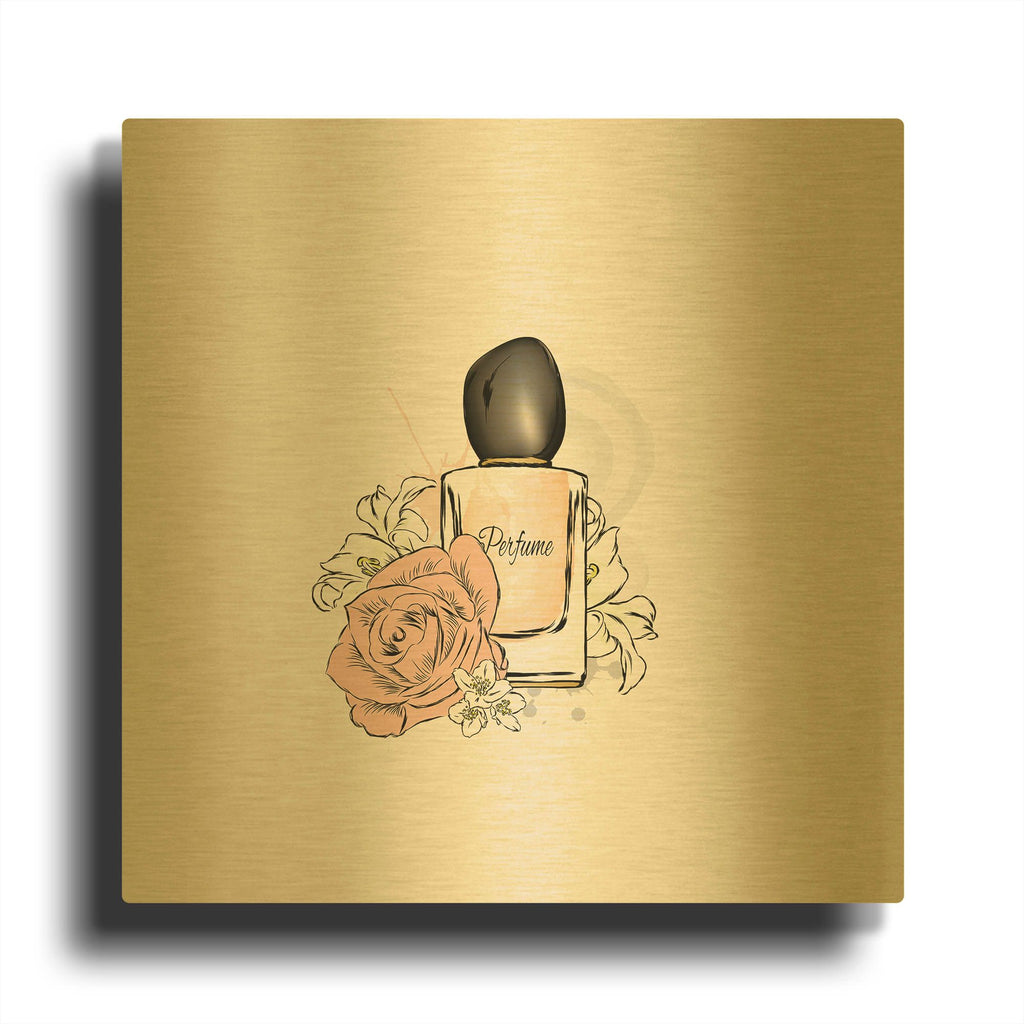 'Perfume I' By Incado Gold Metal Wall Art