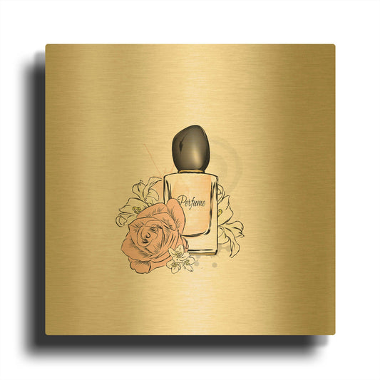 'Perfume I' By Incado Gold Metal Wall Art