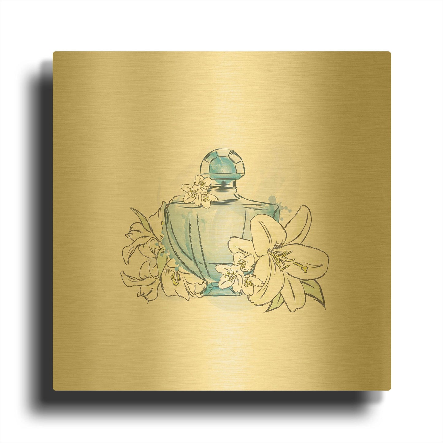 'Perfume II' By Incado Gold Metal Wall Art