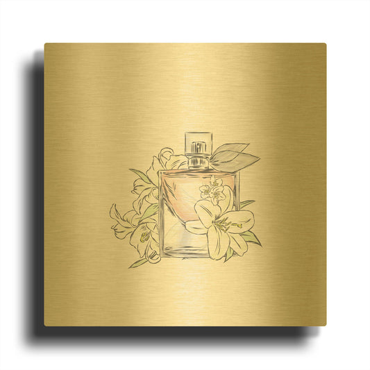 'Perfume VI' By Incado Gold Metal Wall Art