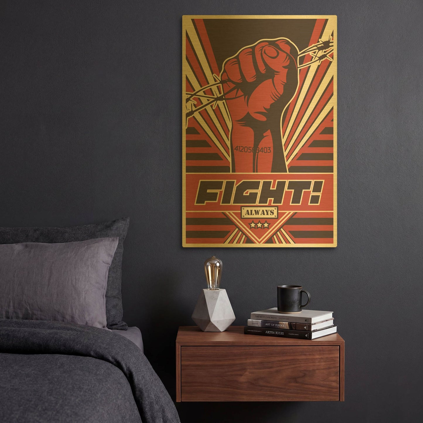 'Fight' By LUXE Gold Metal Wall Art