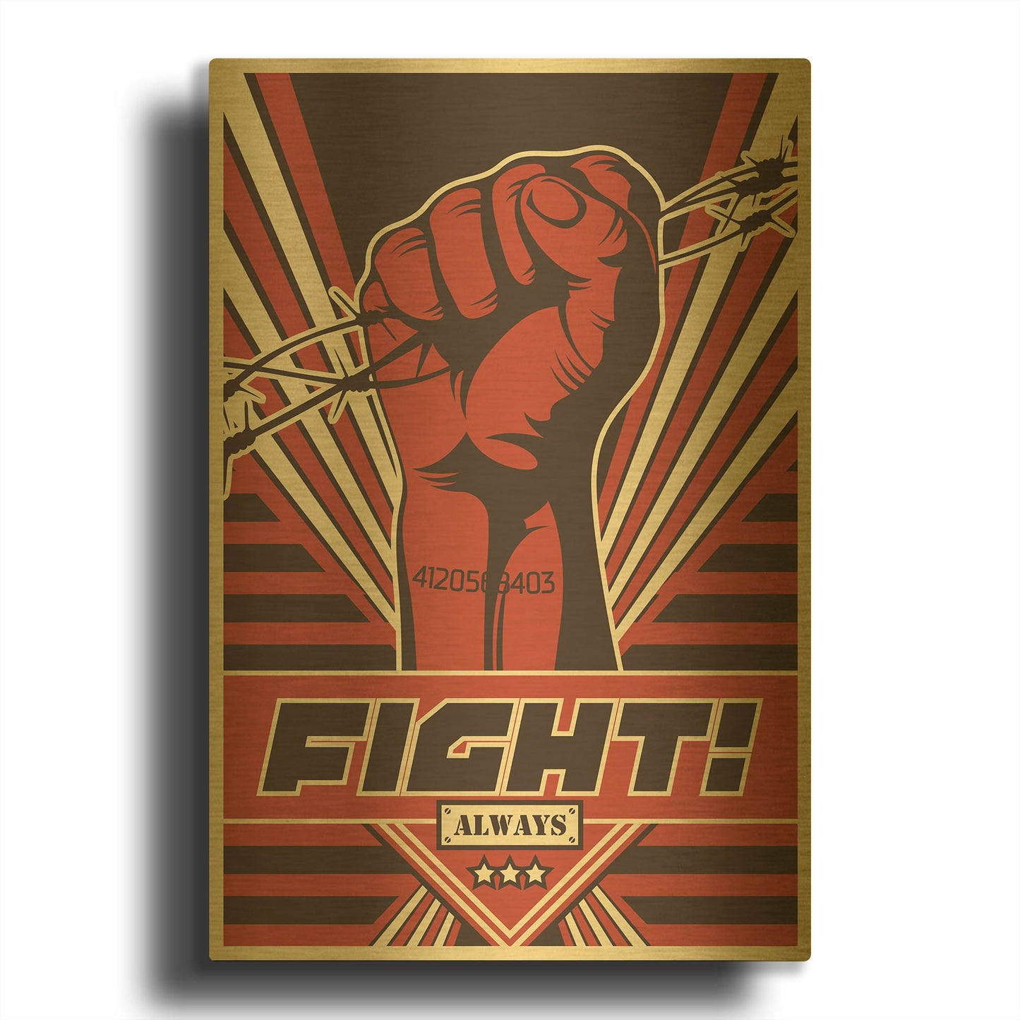 'Fight' By LUXE Gold Metal Wall Art