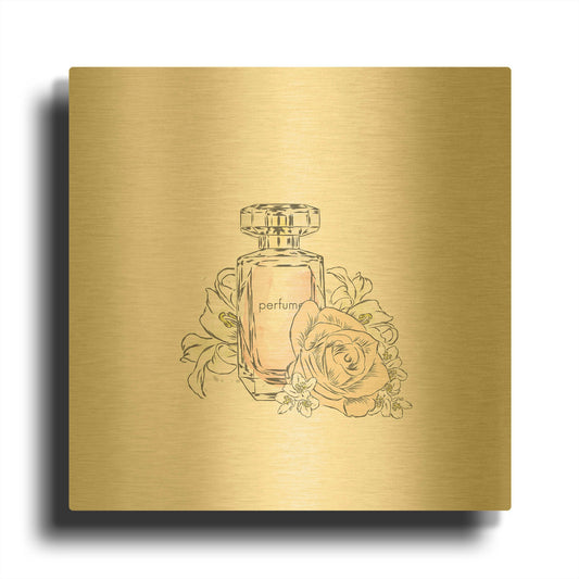 'Perfume VII' By Incado Gold Metal Wall Art
