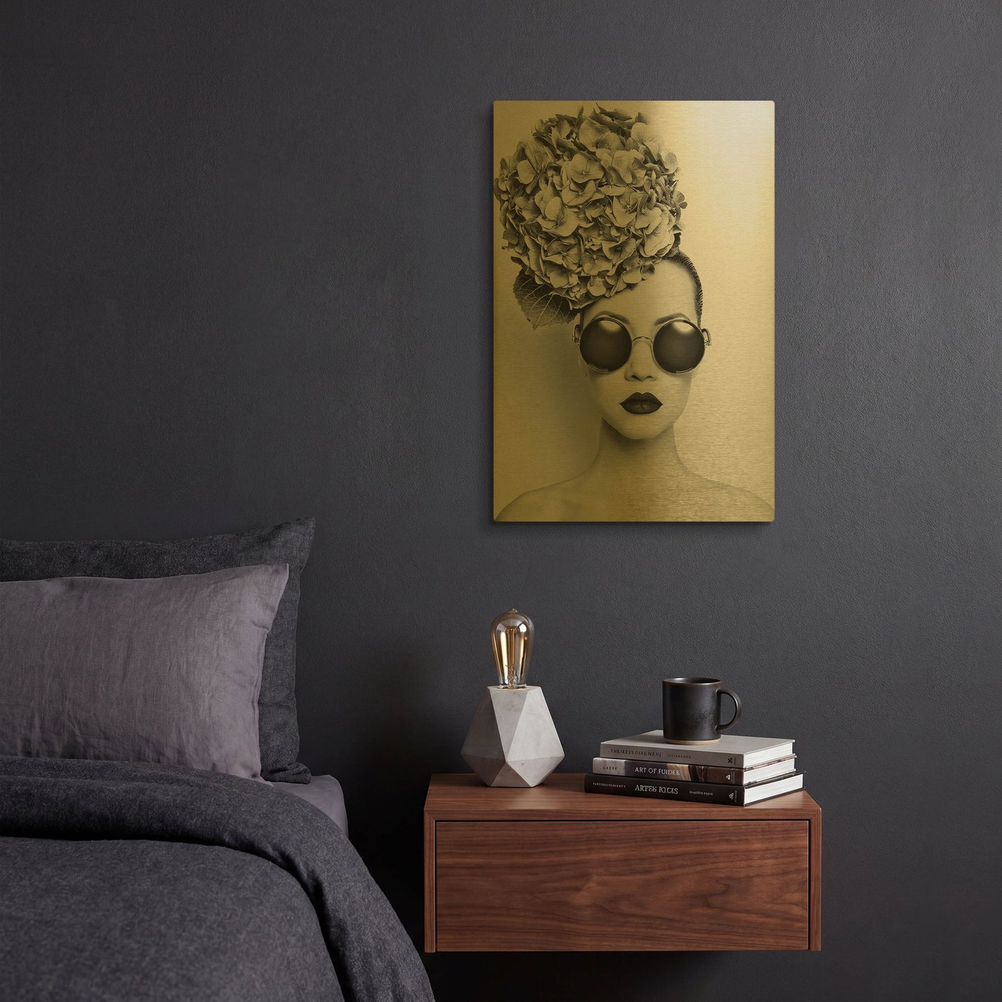 'Petunia' By Incado Gold Metal Wall Art