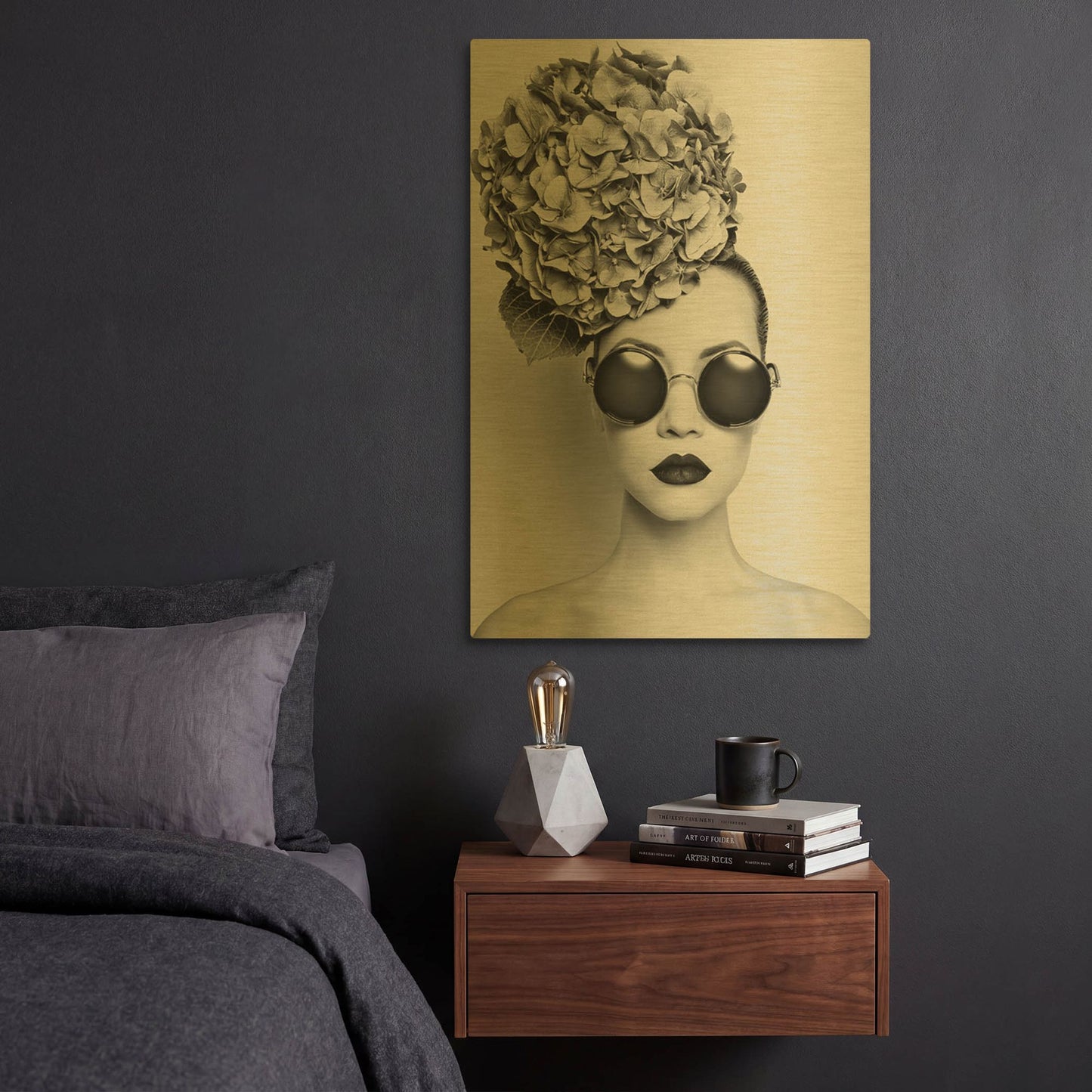 'Petunia' By Incado Gold Metal Wall Art