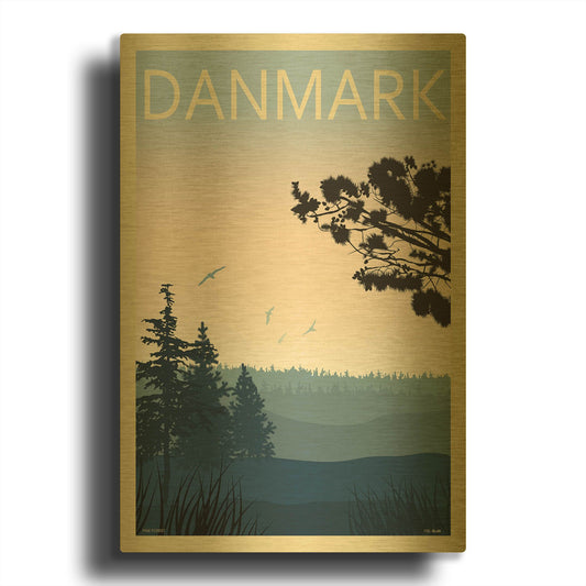 'Pine Forest' By Incado Gold Metal Wall Art