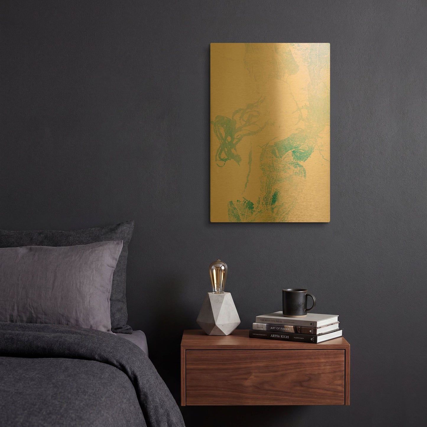 'Pink Blues' By Incado Gold Metal Wall Art