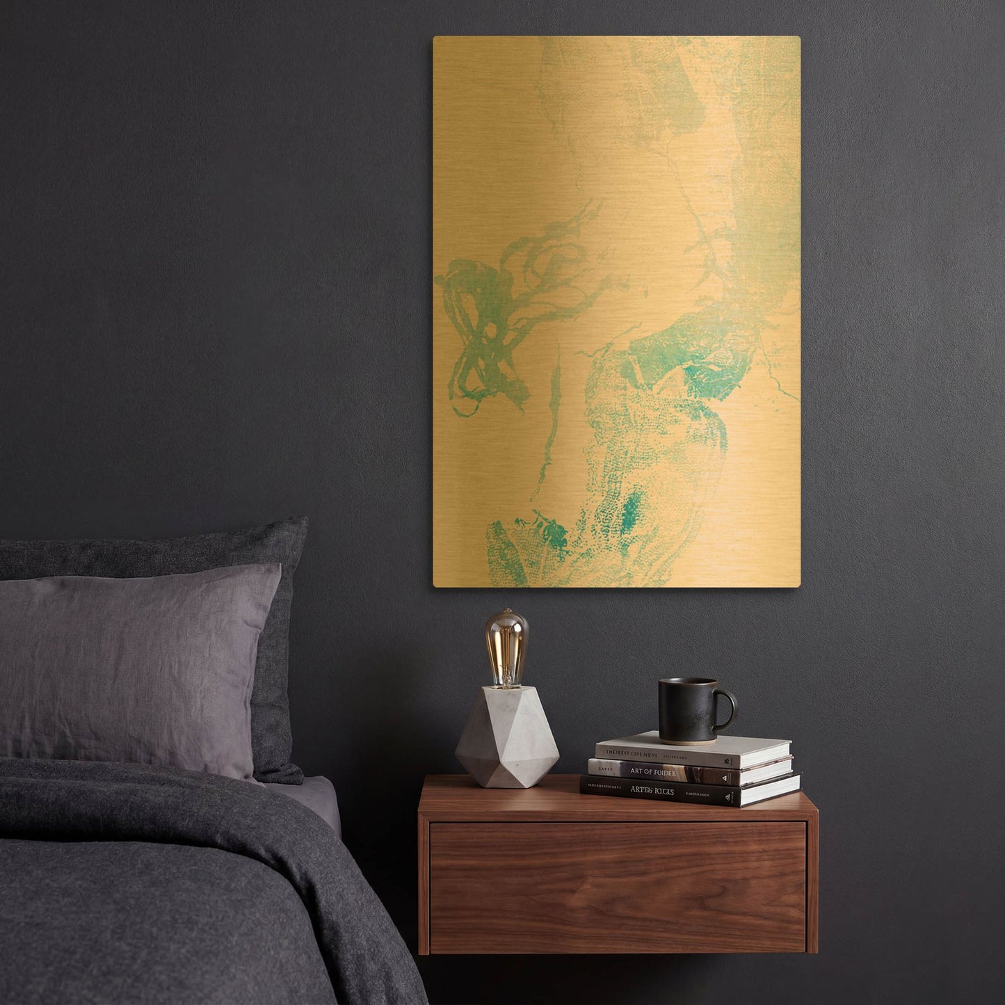 'Pink Blues' By Incado Gold Metal Wall Art