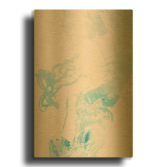 'Pink Blues' By Incado Gold Metal Wall Art