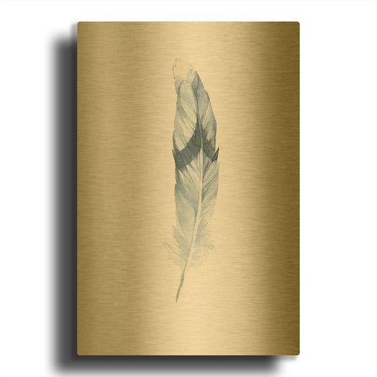 'Pink Feather' By Incado Gold Metal Wall Art