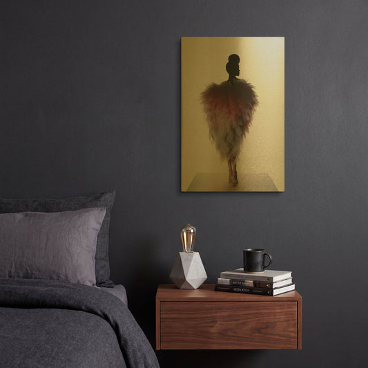 'Pinklingo' By Incado Gold Metal Wall Art