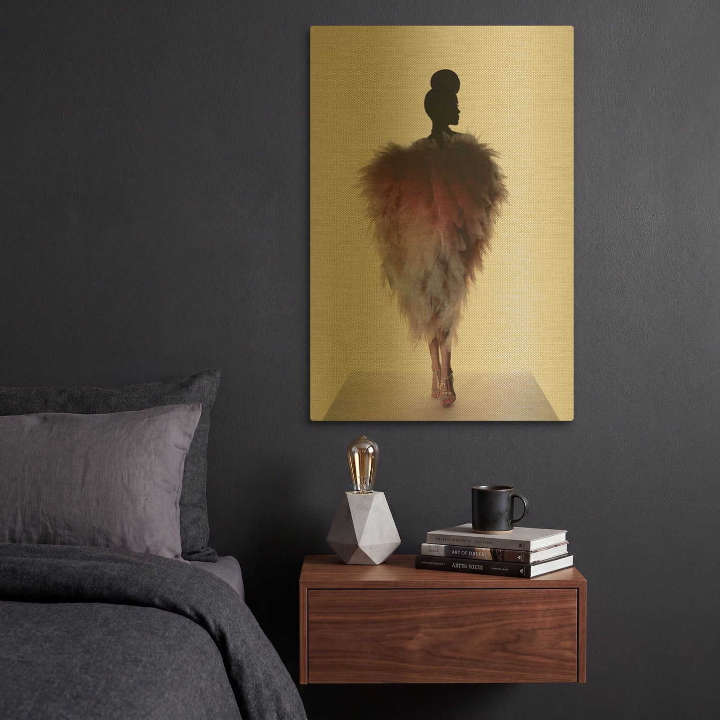 'Pinklingo' By Incado Gold Metal Wall Art