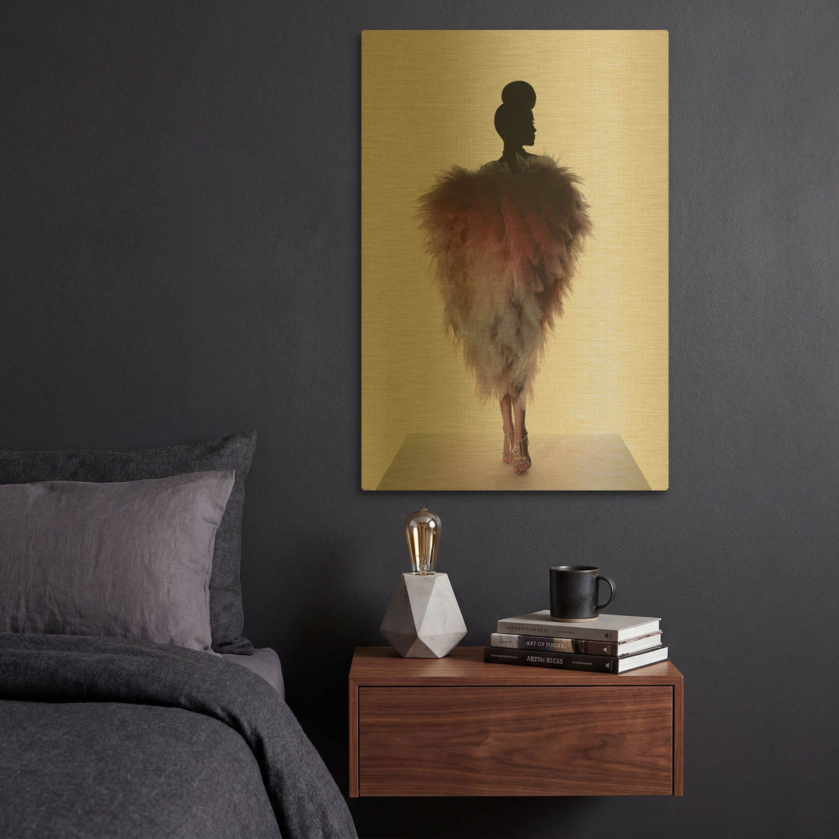 'Pinklingo' By Incado Gold Metal Wall Art