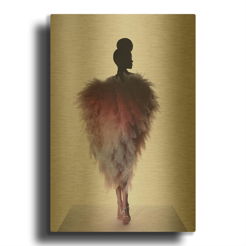 'Pinklingo' By Incado Gold Metal Wall Art