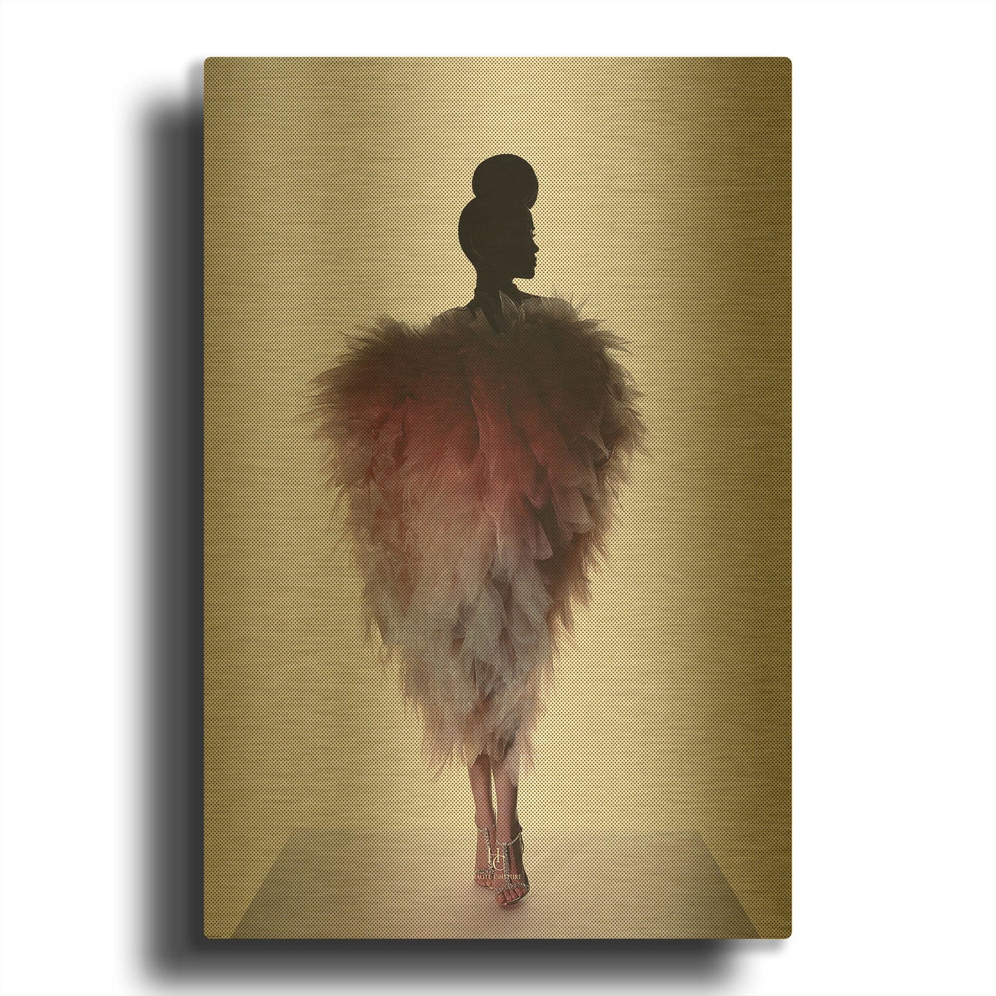 'Pinklingo' By Incado Gold Metal Wall Art
