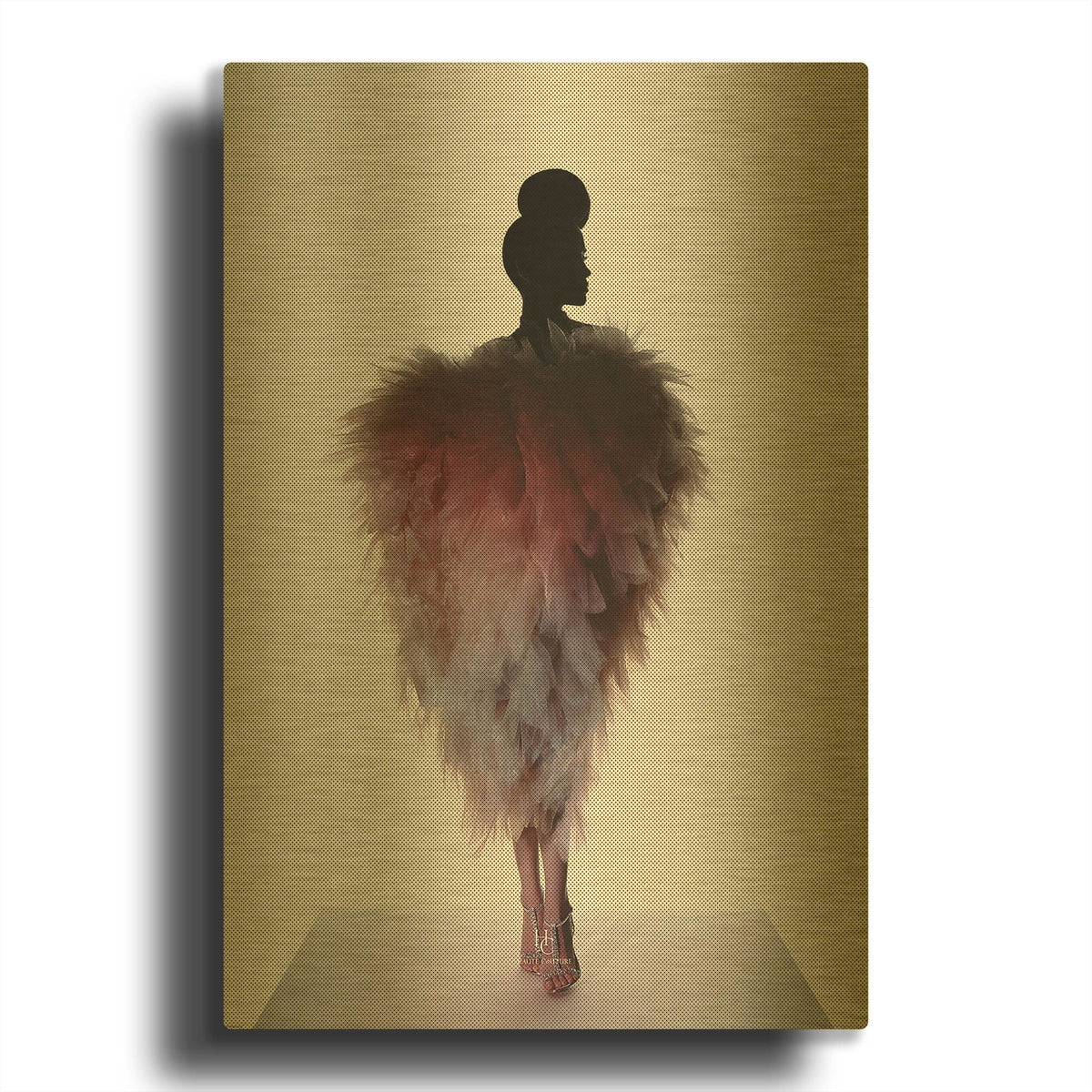 'Pinklingo' By Incado Gold Metal Wall Art