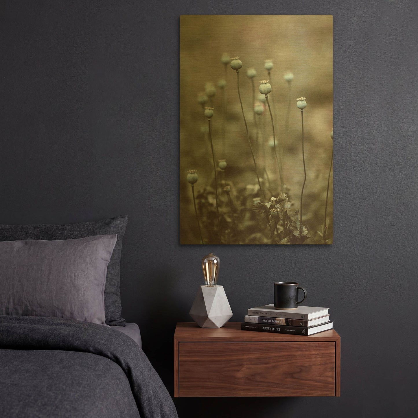 'Poppy Pods' By Incado Gold Metal Wall Art