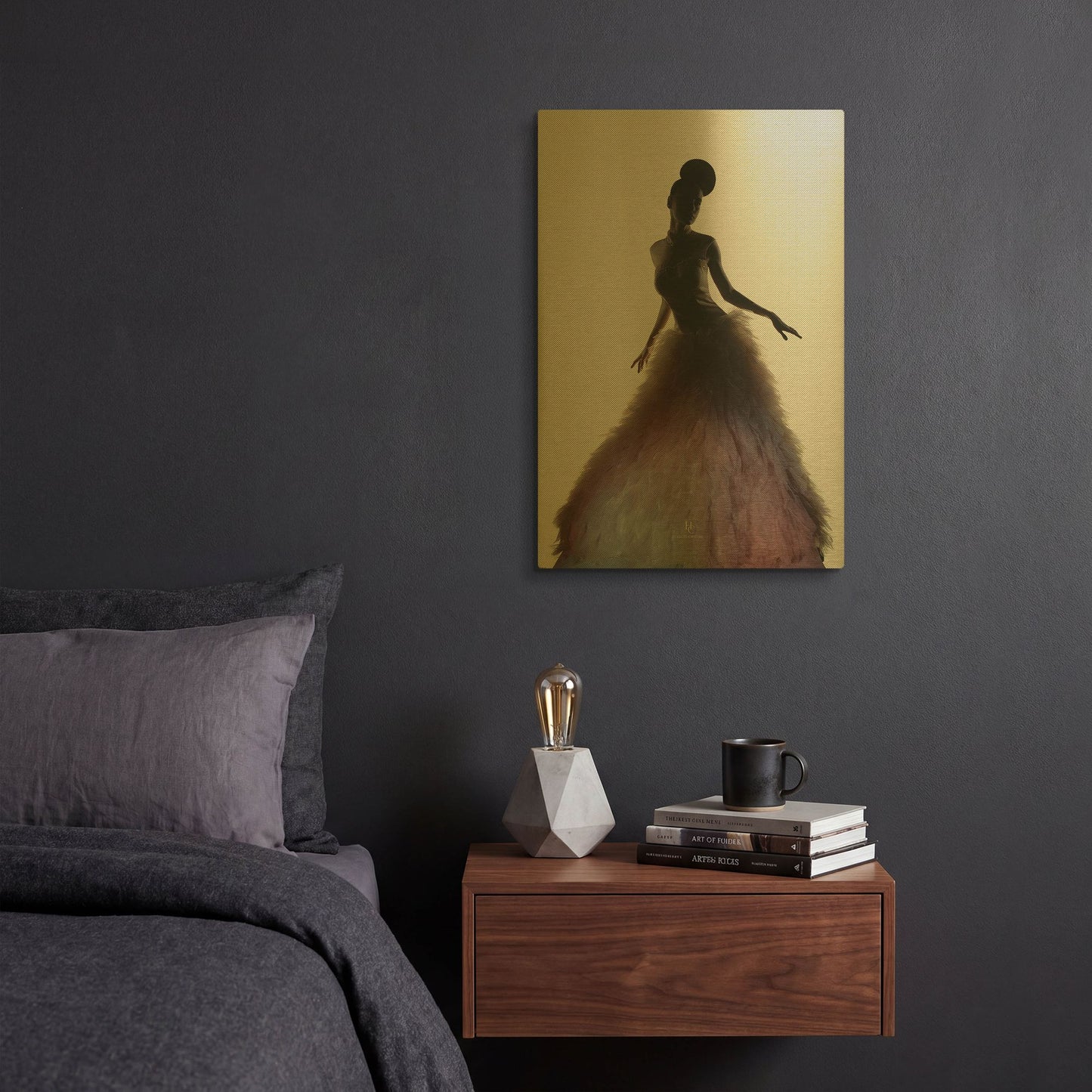 'Purmingo' By Incado Gold Metal Wall Art