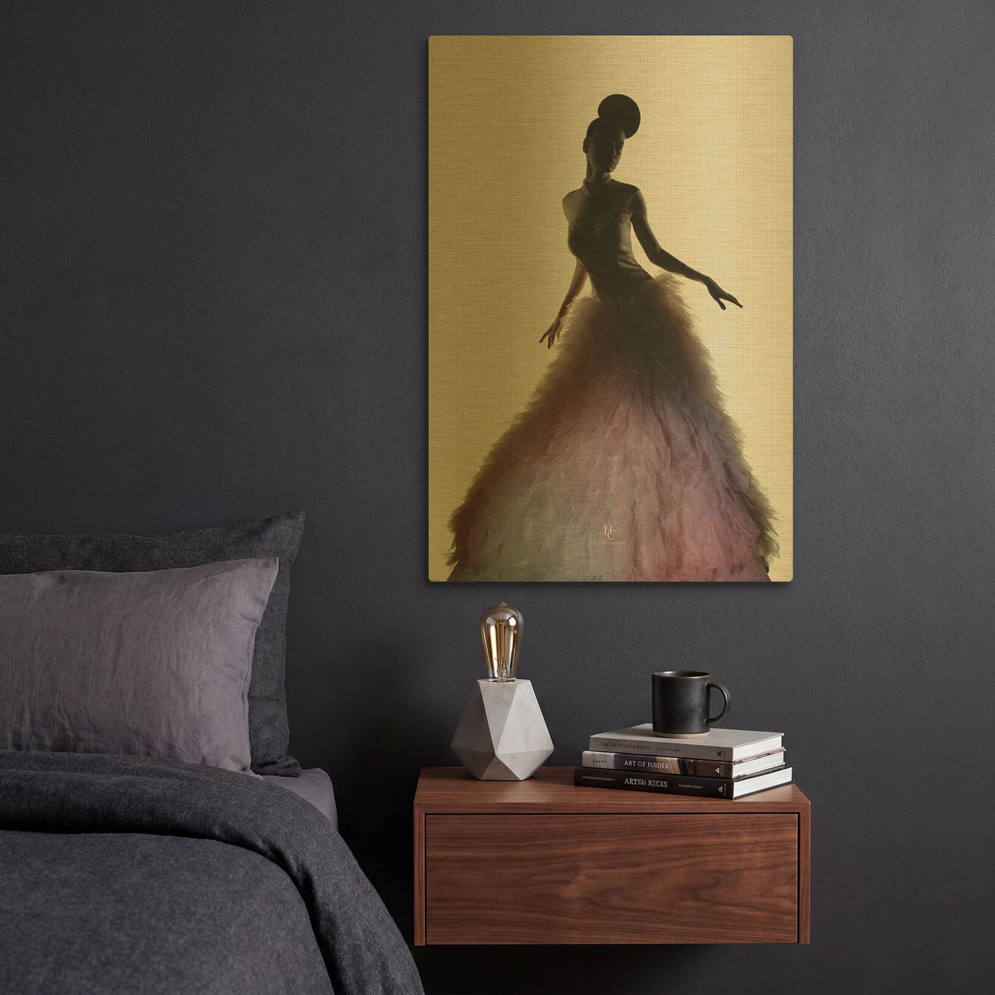 'Purmingo' By Incado Gold Metal Wall Art