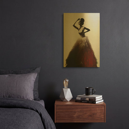 'Redlingo' By Incado Gold Metal Wall Art