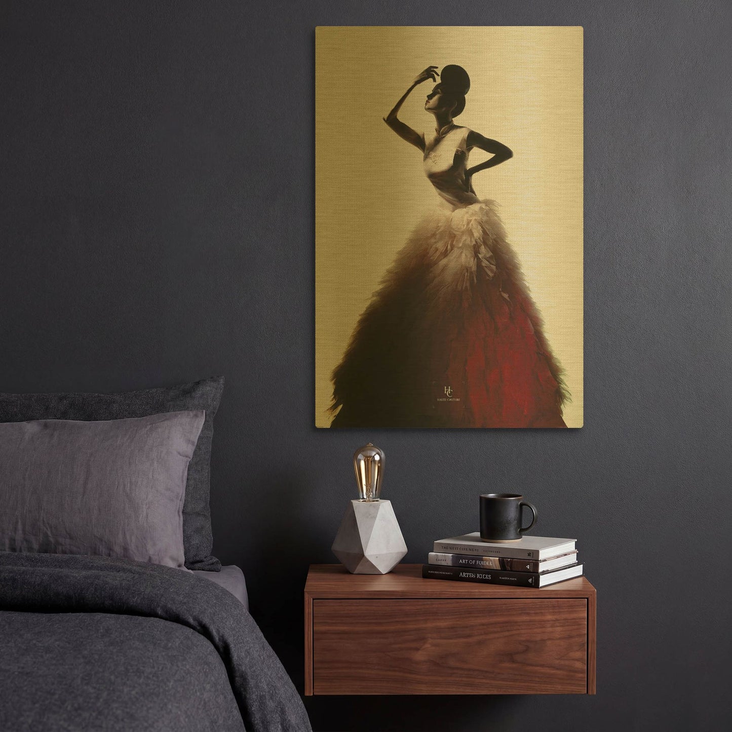 'Redlingo' By Incado Gold Metal Wall Art