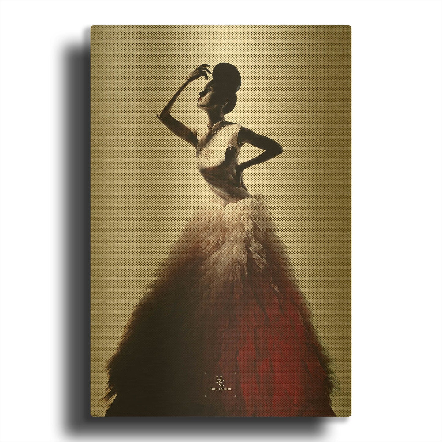 'Redlingo' By Incado Gold Metal Wall Art