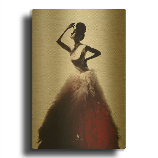 'Redlingo' By Incado Gold Metal Wall Art