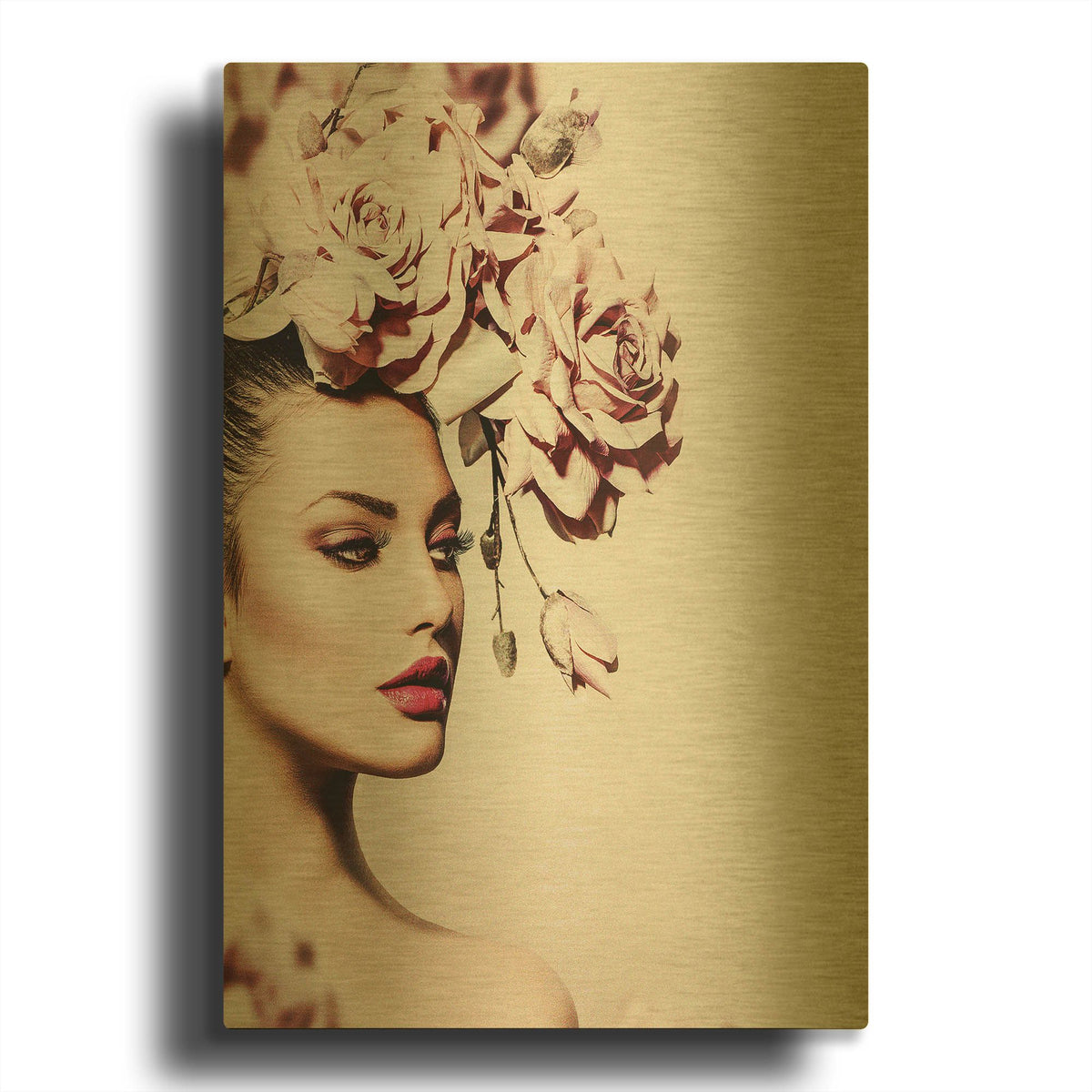 'Rose' By Incado Gold Metal Wall Art