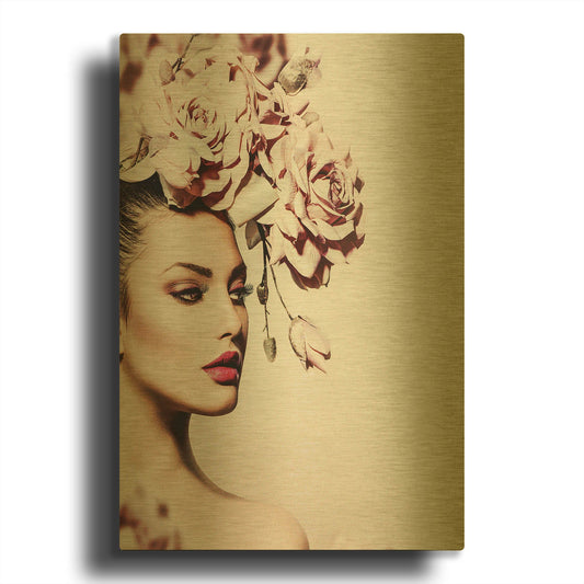 'Rose' By Incado Gold Metal Wall Art