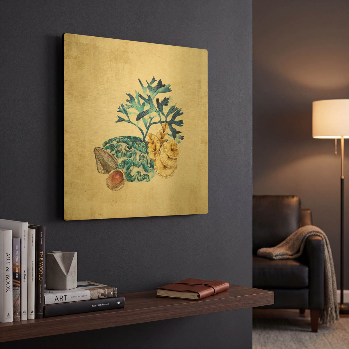 'Sea Life II' By Incado Gold Metal Wall Art