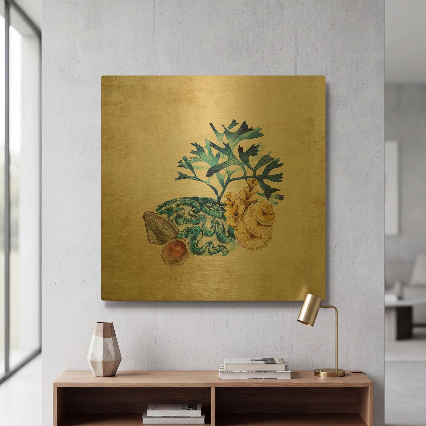 'Sea Life II' By Incado Gold Metal Wall Art