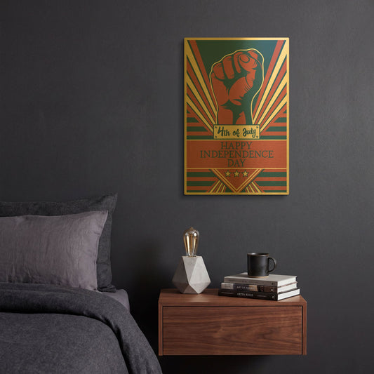 'Independence Day Fist' By LUXE Gold Metal Wall Art