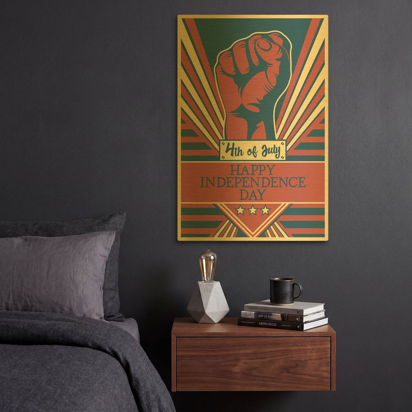'Independence Day Fist' By LUXE Gold Metal Wall Art