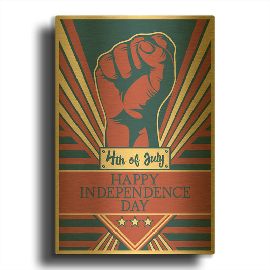 'Independence Day Fist' By LUXE Gold Metal Wall Art