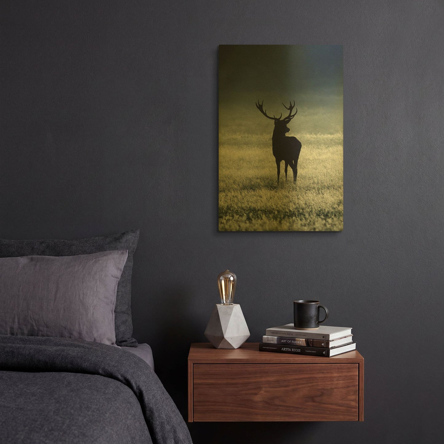 'Silhouette Deer' By Incado Gold Metal Wall Art