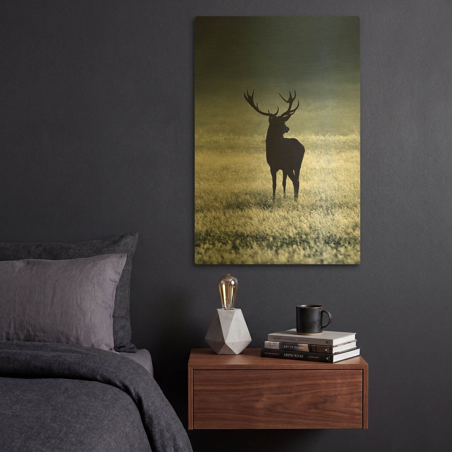 'Silhouette Deer' By Incado Gold Metal Wall Art